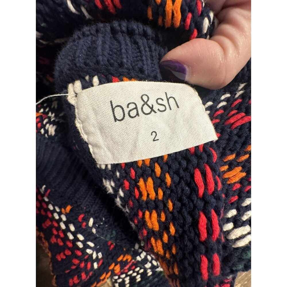 ba&sh Marlet Marine Lady Pullover sweater 2 Knit medium Navy Multicolor - Picture 15 of 15